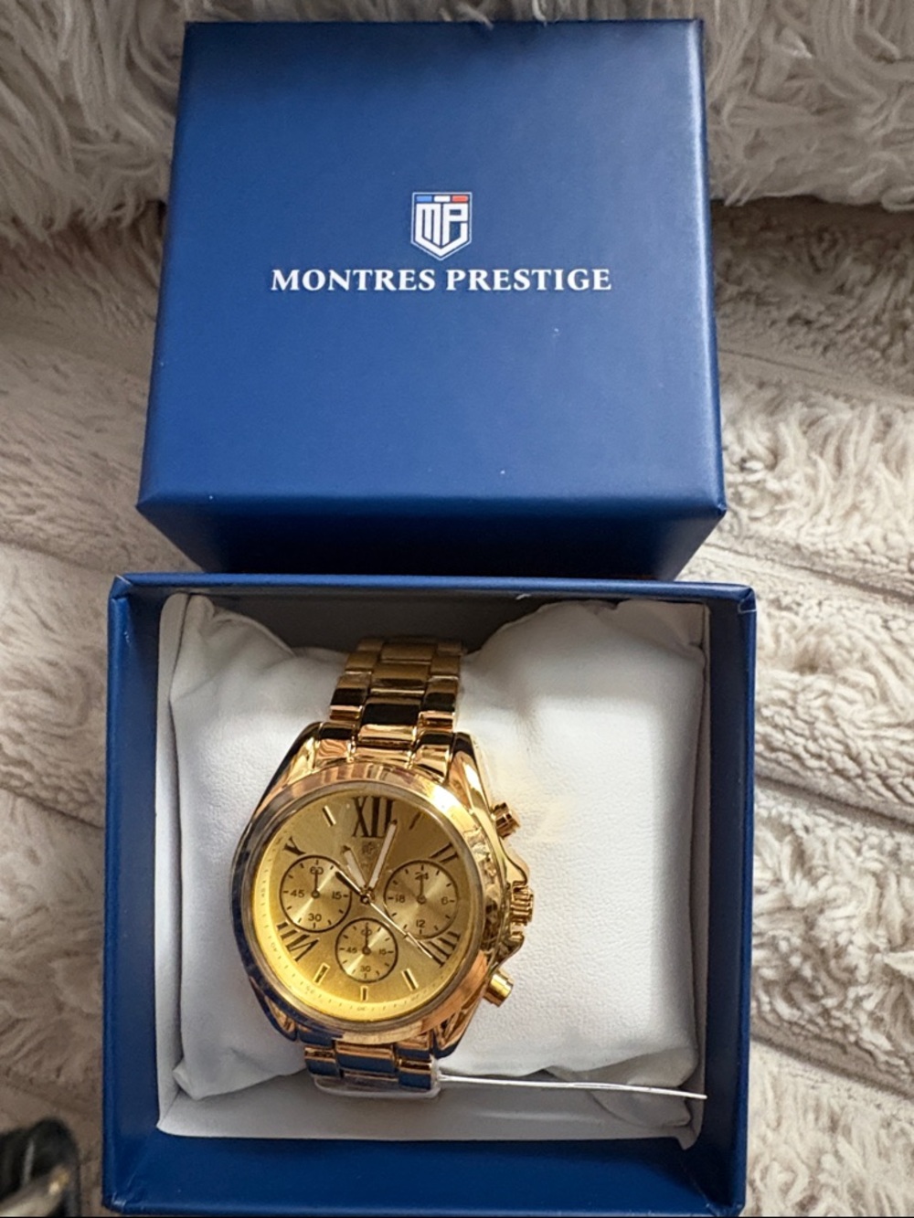 Geneva Gold-Tone Chronograph Bracelet Watch